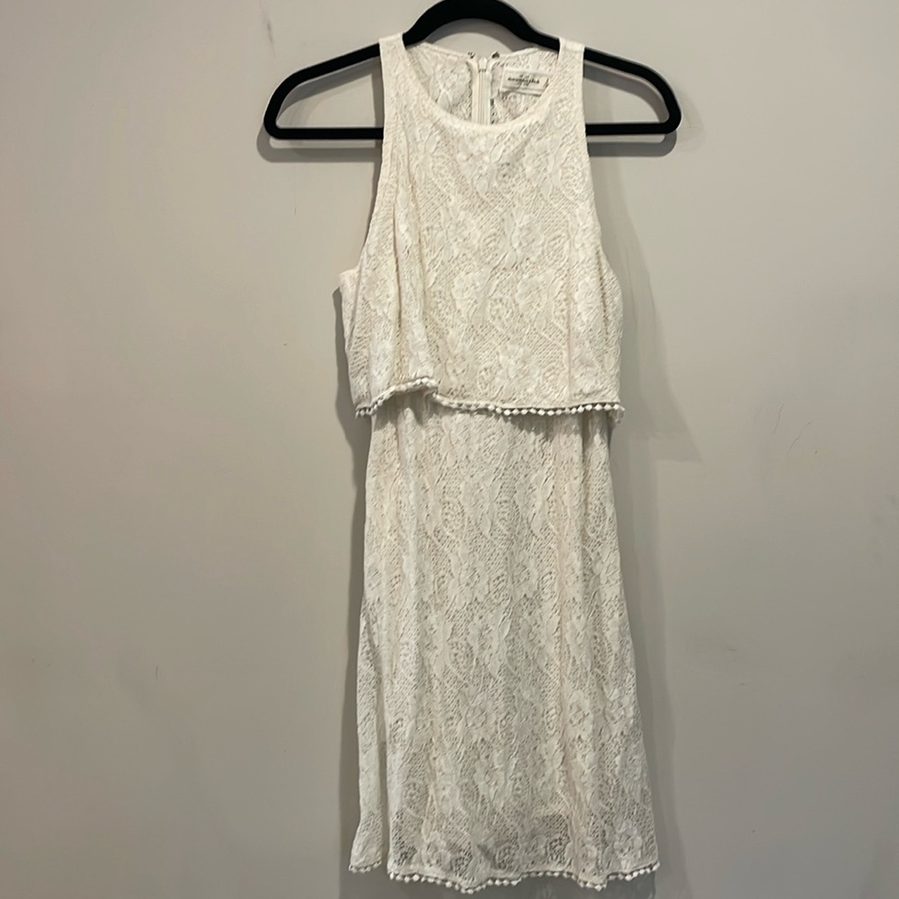White lace Abercrombie dress - about knee length